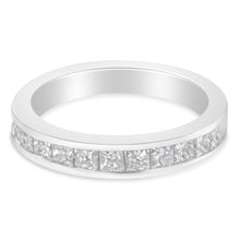 Load image into Gallery viewer, Women's 18K White Gold Princess Cut Diamond Band Ring (1 Cttw, G-H Color, SI1-SI2 Clarity) - Size 6
