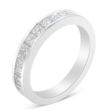 Load image into Gallery viewer, Women's 18K White Gold Princess Cut Diamond Band Ring (1 Cttw, G-H Color, SI1-SI2 Clarity) - Size 6