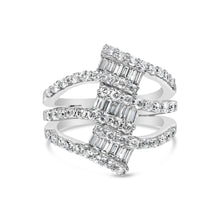 Load image into Gallery viewer, 18K White Gold 1 3/4 Cttw Diamond Multi Crossover and Split Shank Cocktail Ring