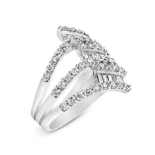 Load image into Gallery viewer, 18K White Gold 1 3/4 Cttw Diamond Multi Crossover and Split Shank Cocktail Ring