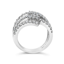 Load image into Gallery viewer, 18K White Gold 1 3/4 Cttw Diamond Multi Crossover and Split Shank Cocktail Ring