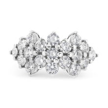 将图片加载到图库查看器,14K White Gold 4.0 Cttw Diamond Multi Row Scatter Band Ring (I-J Color, I1-I2 Clarity) - Size 7