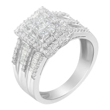 Load image into Gallery viewer, 10K White Gold Diamond Cluster Ring (1 cttw, H-I Color, I1-I2 Clarity)