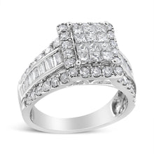 Load image into Gallery viewer, 14K White Gold 2.00 Cttw Composite Head with Halo and Side Stones Diamond Ring (H-I Color, SI1-SI2 Clarity) - Ring Size 7