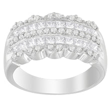 Load image into Gallery viewer, 14K White Gold 1 1/7ct. TDW Round and Princess-Cut Diamond Ring(H-I, SI2-I1)