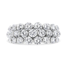 将图片加载到图库查看器,10K White Gold 2 1/2 Cttw Round Natural Diamond 3 Row Band Ring (I-J Color, I1-I2 Clarity) - Ring Size 7