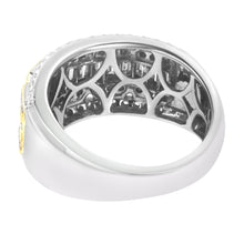 将图片加载到图库查看器,10K White and Yellow Gold 1.00 Cttw Baguette and Round cut Diamond Art Deco Multi-Row Ring Band (I-J Color, I1-I2 Clarity) - Ring Size 7