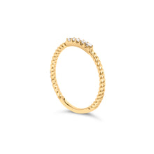 Load image into Gallery viewer, 10K Yellow Gold 1/10 Cttw Diamond 5 Stone Braided Shank Band Ring (I-J Color, I2-I3 Clarity)- Ring Size 6