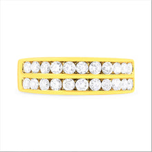 将图片加载到图库查看器,10K Yellow Gold Two-Row Diamond Band Ring (1 Cttw, J-K Color, I1-I2 Clarity) - Size 6