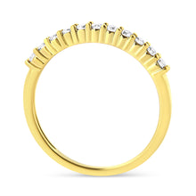 Load image into Gallery viewer, IGI Certified 1/4 Cttw Diamond 10K Yellow Gold Prong Set Fluted Band Style Ring (I-J Color, I2-I3 Clarity) - Size 7