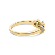 将图片加载到图库查看器,10K Yellow Gold 1/2 Cttw Miracle Set Round Diamond Three Stone Illusion Plate Ring (I-J Color, I2-I3 Clarity) - Size 7