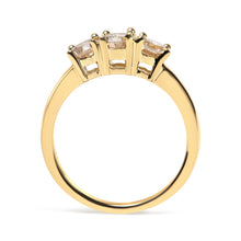 Load image into Gallery viewer, 10K Yellow Gold 1.00 Cttw Champagne Diamond 3-Stone Band Ring (J-K Color, I1-I2 Clarity) - Size 7