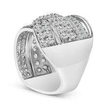 Load image into Gallery viewer, .925 Sterling Silver 2.00 Cttw Round-Cut Diamond Overlapping Bypass Band Ring (I-J Color, I2-I3 Clarity) - Ring Size 7