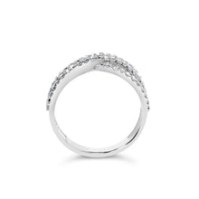 将图片加载到图库查看器,10K White Gold 3/4 Cttw Princess Natural Diamond Split Shank and Weave Band Ring (H-I Color, SI1-SI2 Clarity) - Ring Size 7