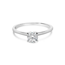 将图片加载到图库查看器,14K White Gold 1/2 Cttw Round Lab Grown Diamond 4 Prong Solitaire Engagement Ring (F-G Color, VS2-SI1 Clarity) - Size 7