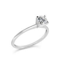 将图片加载到图库查看器,14K White Gold 1/2 Cttw Round Lab Grown Diamond 4 Prong Solitaire Engagement Ring (F-G Color, VS2-SI1 Clarity) - Size 7
