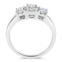 Load image into Gallery viewer, 14K White Gold 3/4 Cttw Lab Grown Diamond 3 Stone Ring Band (F-G Color, VS2-SI1 Clarity)- Size 7