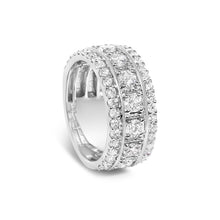 Load image into Gallery viewer, .925 Sterling Silver 2.0 Cttw Lab Grown Diamond Three-Row Pavé Band Ring