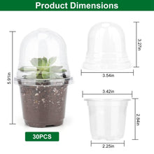 Load image into Gallery viewer, 30-Pieces: Plant Nursery Pots PET Flower Seed Starting Pots Container with Dome Drainage Holes