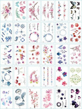 Load image into Gallery viewer, 30 Pieces/set Small Luxury Temporary Tattoo Sticker Colorful Drawing Flower Cute Body Tatoo For Kids Adults