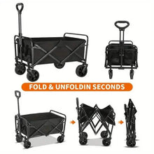 Load image into Gallery viewer, Heavy Duty Utility Portable Foldable Outdoor Beach Garden Wagon Cart with 360° All Terrain Wheels