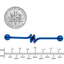 Load image into Gallery viewer, Spiral Blue Anodized Titanium Industrial Project Bar 40mm