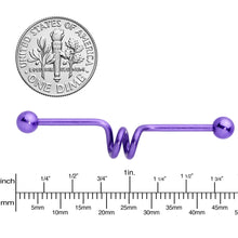 Load image into Gallery viewer, Spiral Purple Anodized Titanium Industrial Project Bar 40mm