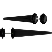 将图片加载到图库查看器,Black Acrylic Straight Taper Cheater Plug Set