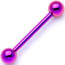 将图片加载到图库查看器,Purple Electro Titanium Barbell Tongue Ring