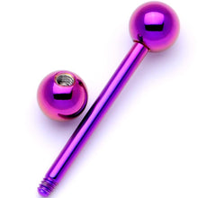 将图片加载到图库查看器,Purple Electro Titanium Barbell Tongue Ring
