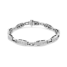 Load image into Gallery viewer, 14K White Gold 2.00 Cttw Invisble-Set Princess Diamond Link Bracelet (I1-I2 Clarity, I-J Color) - 7.25"