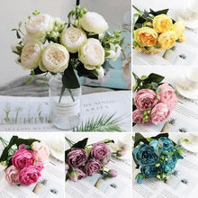 Load image into Gallery viewer, 30cm Artificial Silk Peony Flowers Bouquet for Home Decoration - Faux Christmas Flowers & Wedding Flowers