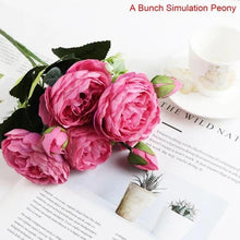 Load image into Gallery viewer, 30cm Artificial Silk Peony Flowers Bouquet for Home Decoration - Faux Christmas Flowers & Wedding Flowers