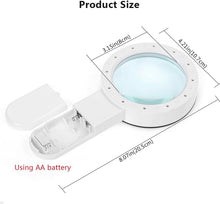 Load image into Gallery viewer, 30X Handheld Large Magnifying Glass 12 LED Illuminated Lighted Magnifier