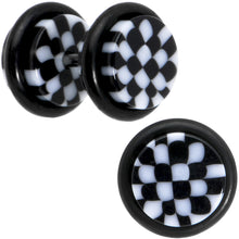 Load image into Gallery viewer, Black Checkerboard Cheater Plug