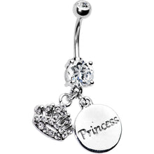 Load image into Gallery viewer, Cubic Zirconia Crown Princess Belly Ring