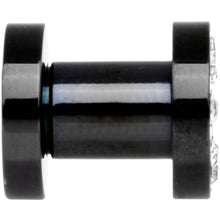 Load image into Gallery viewer, 4G Black Anodized Clear Gem Go Glam Screw Fit Tunnel Plug Set
