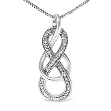 Load image into Gallery viewer, 925 Sterling Silver Diamond Accent Interlocking Infinity Pendant Necklace (H-I Color, I2-I3 Clarity) - 18" Inches