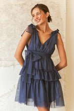 将图片加载到图库查看器,Tie Shoulder Polka Dot Mesh Dress For Women – Flirty Retro Polka Dot Elegant Dress with Adjustable Ties & Sheer Mesh Fabric For Special Occasions