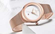 Load image into Gallery viewer, Women's Elegant Stainless Steel Watch With Braided Steel Bracelet Excellent Background Waterproof Wristwatch Unique Design Perfect Gift