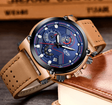 将图片加载到图库查看器,Men's Waterproof Modern Watch With Leather Belts, Stainless Steel Case Excellent Look Perfect Gift