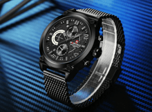 Load image into Gallery viewer, Men's Multifunction Analog Quartz Watches Waterproof Wrist Watch With Stainless Steel Mesh Band Excellent Design Perfect Gift