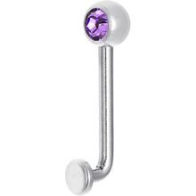 Load image into Gallery viewer, 14G 5mmTanzanite Gem Vertical Hood Piercing -1/2 2mm Rise