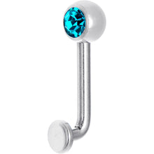 Load image into Gallery viewer, 14G 5mm Zircon Blue Gem Vertical Hood Piercing -3/8 2mm Rise