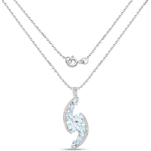 Load image into Gallery viewer, 7.27 Carat Genuine Blue Topaz and White Topaz .925 Sterling Silver Pendant