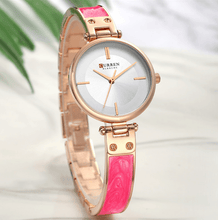 Load image into Gallery viewer, Womens Elegant Stainless Steel Watch With Ceramic Bracelet In Shimmering Marble Colors