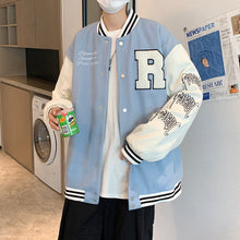 Load image into Gallery viewer, New Elegance Spring Autumn Coat Baseball Bomber Jacket Loose Letter R Men Women Couples Tops Plus Size Jackets Streetwear
