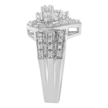 Load image into Gallery viewer, 10K White Gold Round Cut Diamond Teardrop Ring (1/2 Cttw, H-I Color, SI2-I1 Clarity) - Size 6-1/2