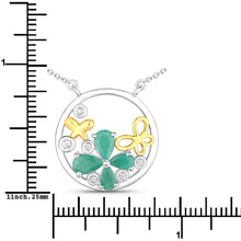 Load image into Gallery viewer, 1.35 Carat Genuine Emerald and White Topaz .925 Sterling Silver Pendant