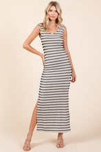 将图片加载到图库查看器,Striped Scoop Neck Sleeveless Maxi Dress For Women – Striped Maxi Dress, Sleeveless Dress, Summer Maxi Dress, Comfortable Knit Dress, Flattering Maxi Dress